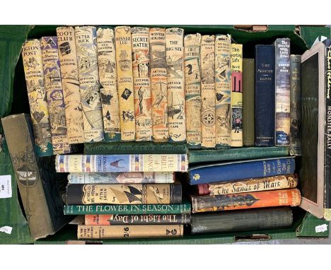 Box of books to include: twelve volumes by Arthur Ransome including 'Swallows and Amazons', 'Peter Duck', 'Secret Water', 'Th