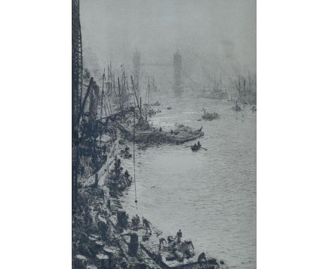 William Lionel Wyllie (British, 1851-1931), Tower Bridge, signed in pencil 'W L Wyllie' (in lower margin), etching, 28 x 19cm