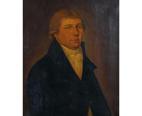 English Provincial School, 19th Century, Portrait of a gentleman, oil on canvas, 59.5 x 49cm Condition Report Canvas relined 