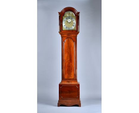 A George III mahogany Longcase clockThe movement by Robert Allam, LondonThe case with an arched pediment, above glazed door a