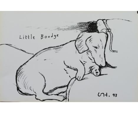 David Hockney (British, b. 1937), Little Boodge, 1993, lithographic poster, 28 x 42cm (unframed)ARR Condition Report Some yel