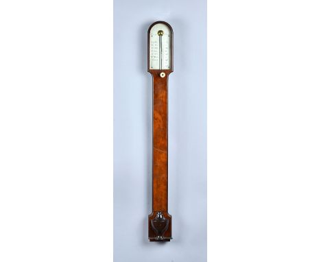 A George III mahogany stick barometerBy Cary, LondonWith arched silvered scale96cm high Condition Report The stick barometer 