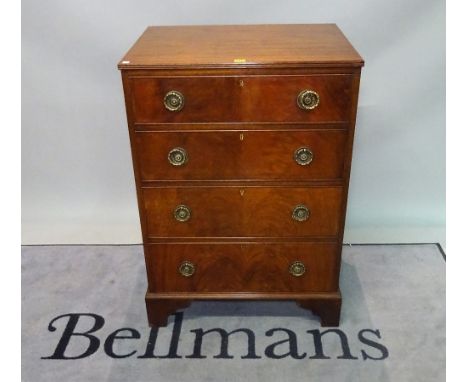A George III style mahogany chest of four long graduated drawers on bracket feet, 71cm wide x 102cm high.