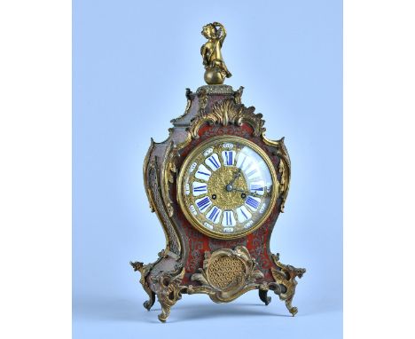 A French giltmetal-mounted Boulle work mantel clockIn the Louis XV style, Circa 1880The movement stamped Mill & Sons, London,