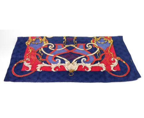 A Hermes Jacquard silk scarf designed by Henri d'Origny, pattern L'Instruction du Roy.