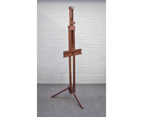 An early 20th century stained beech folding tripod artist's easel. Condition Report Good condition.