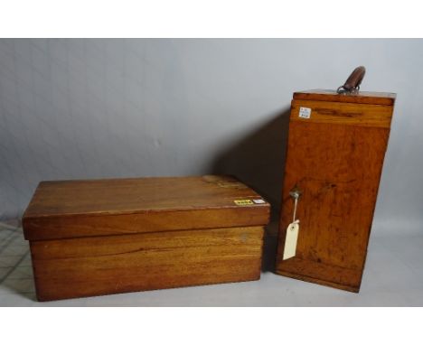 A C. Baker 0503 London microscope and a quantity of microscope accessories in a mahogany box, 42cm wide x 61cm high.