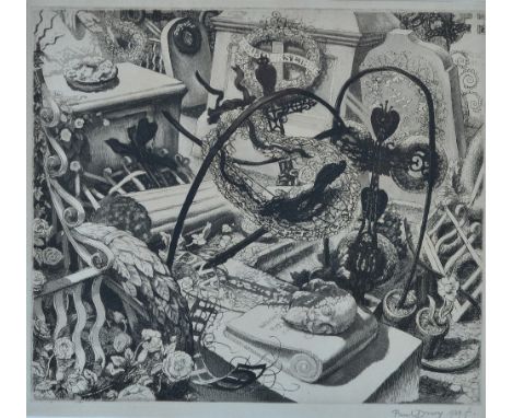 Paul Drury (British, 1903-1987), French Cemetery, 1939, signed and dated in pencil 'Paul Drury 1939' (in lower margin), etchi