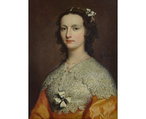 Joseph Highmore (London 1692-1780 Canterbury), Portrait of Elizabeth Banks, signed 'Jos Highmore Pinx' (centre right), oil on