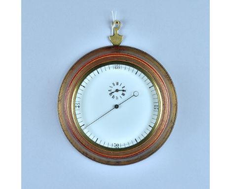 A giltwood Sedan-style timepieceThe 5 1/2in white enamel dial with sweep centre seconds and a small subsidiary for the hour a