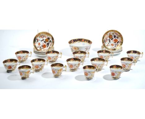 A Spode London shape part tea and coffee service, circa 1815, painted with Japan pattern `2693', comprising; a slop bowl, nin