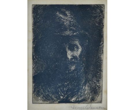 Sir George Clausen (British, 1852-1944), Old Joe, signed in pencil 'George Clausen' (in lower margin), etching, 12 x 8cm