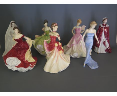 Six Doulton and one Worcester figures - Royalty 
Condition report: All in good condition 