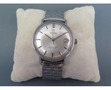 A 1960's Omega Seamaster DeVille Gentleman's stainless steel wristwatch having applied stick indices and date aperture at 3 o