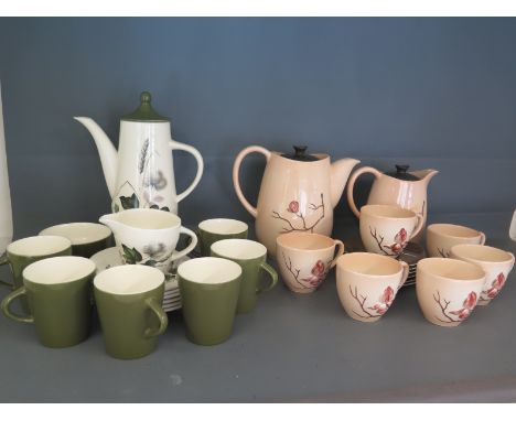 A Carltonware Australian design coffee service - comprising six cups and saucers, coffee pot and milk jug and a Palissy Shado