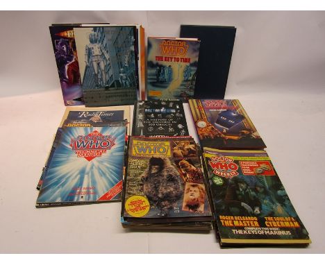 A collection of Doctor Who books including 'Doctor Who The Time Traveller's Guide', 'Doctor Who- A Celebration' and 'Doctor W