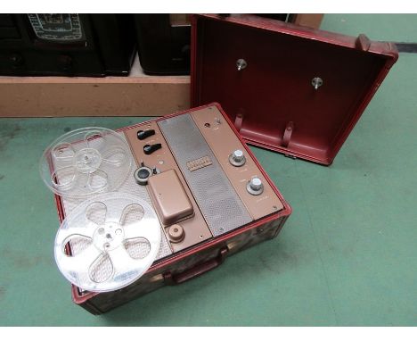 A 1950's Ampex reel to reel tape recorder 