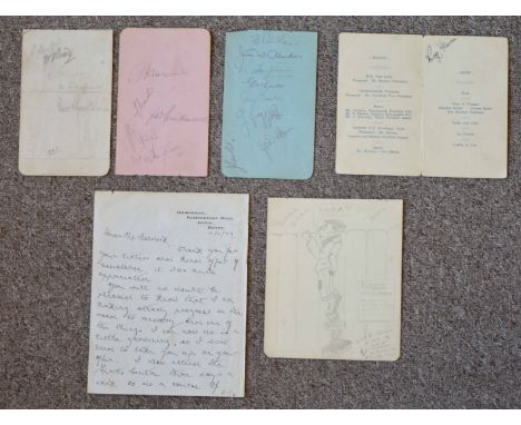 Football memorabilia. Autographs and ephemera. Three pages from an autograph book inscribed with 18 pencil signatures of Port