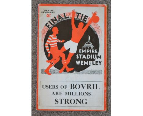 Football programme. Portsmouth v Manchester City. F A Cup Final. Empire Stadium, Wembley. Saturday April 28th,1934
