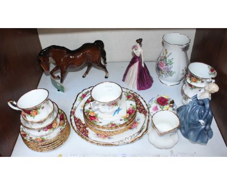 SECTION 15. An assortment of mixed ceramics including two Royal Doulton figures of ladies, 'Fragrance H.N 2334' and 'With Lov