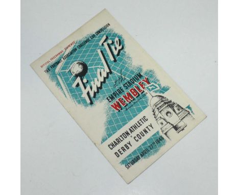 A 1946 FA Cup Final programme Charlton Athletic v Derby County, condition: ink scores to centre pages o/w vgc