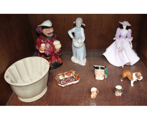 SECTION 44.  A collection of assorted ceramic items including a Royal Doulton 'Sir John Falstaff' character jug, a NAO figure