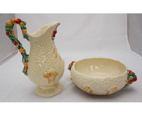 SECTION 36.  A Clarice Cliff 'Celtic Harvest' pattern pottery bowl and jug.