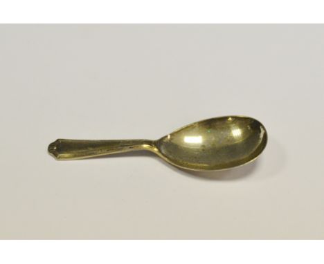 An Art Deco style silver caddy spoon, Sheffield 1971