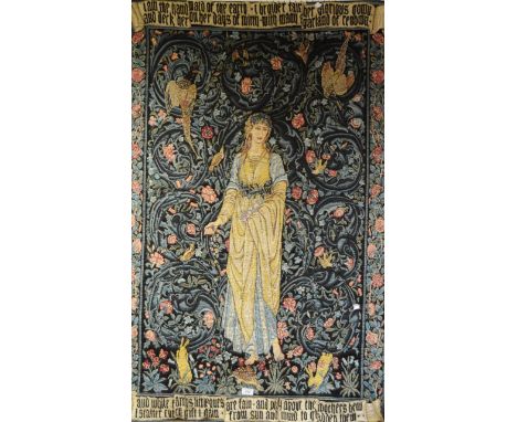 A reproduction William Morris Flora tapestry wall hanging