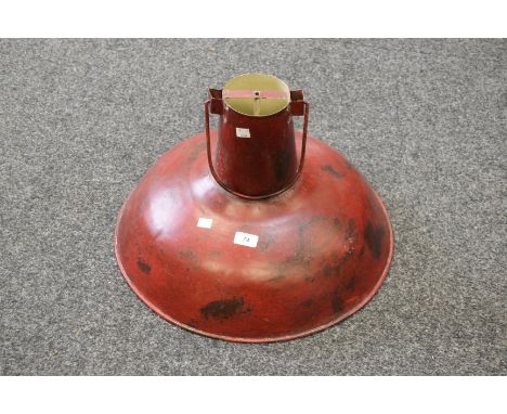 Architectural Salvage - a galvanized ceiling light, painted red 