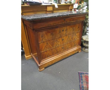 A Louis Philippe marble top commode 103 x 133 x 58cm  