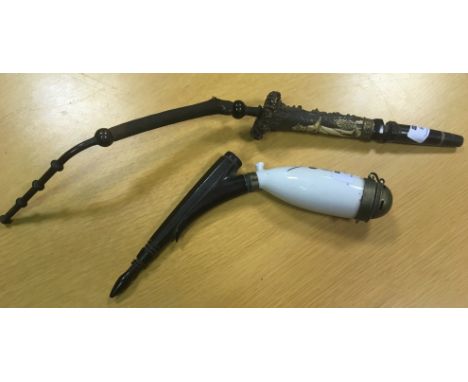 Bavarian hunting pipe, and another (2) 