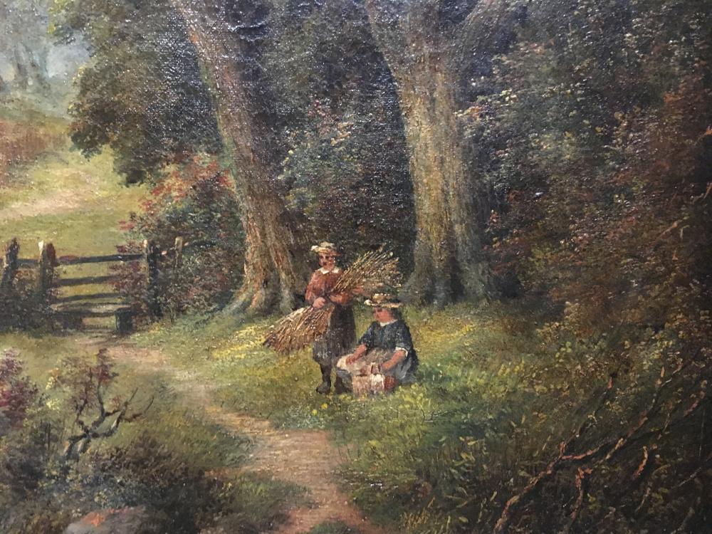 English School, 19th Century, Rural scenes, both signed 