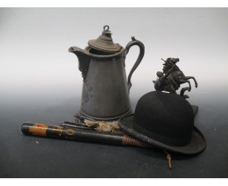 Duke of Manchesters Light Horse D-Troop, a pewter lidded jug dated 1871 to WIlliam Taylor Rowley together with a William IV t