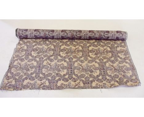 A roll of tapestry style fabric