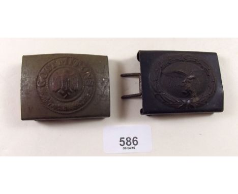 A German Third Reich Luftwaffe belt buckle and an army belt buckle 