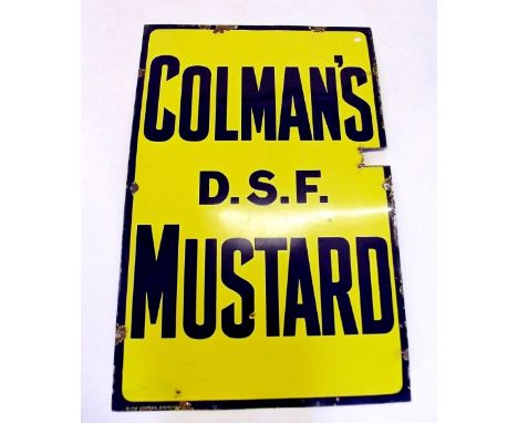 An old enamel Colmans Mustard sign, 91 x 61cm