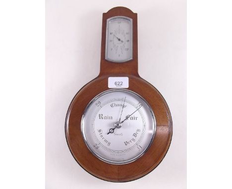 A walnut framed barometer 