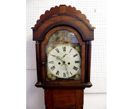 A Victorian mahogany longcase clock with painted dial by S & H Shortman 