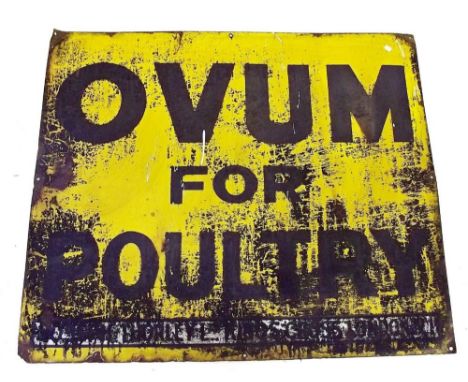 An old enamel sign "Ovum For Poultry", 69 x 81cm