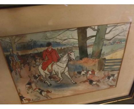R H RIDAL, signed and dated 1903, watercolour, Hunt party, 7 1/2" x 10" 