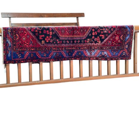 Hand knotted Persian Zanjan rug 2.18 by 1.13.