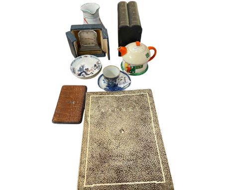 Asprey London catalogue, Sheffield eight day clock, Shelley teapot, etc.