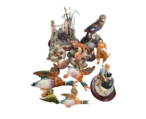 Beswick flying ducks, Royal Copenhagen 1968 CV9, Border Fine Art 'Bathtime', Beswick 1383, David Dryer Studio 88, etc.