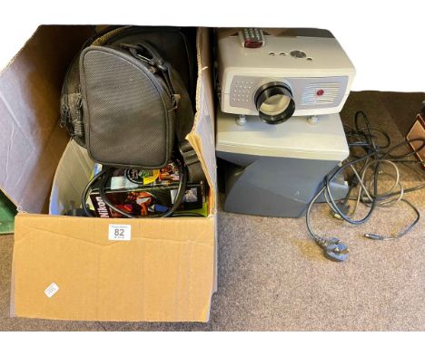 Collection of cameras, projector, etc.