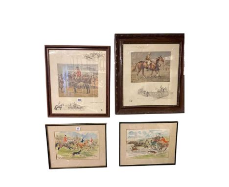 Collection of ten hunting and other prints including Snaffles.