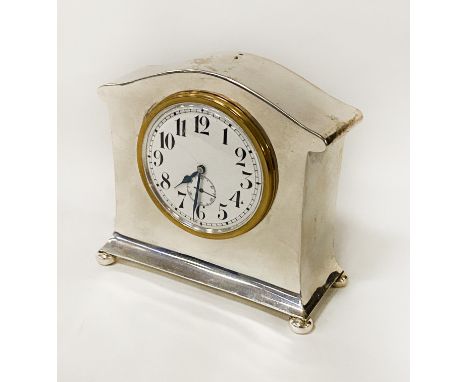 STERLING SILVER ART DECO CARRIAGE CLOCK 10.5CMS (H) APPROX 