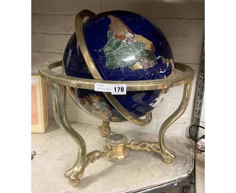 PIETRA DURA GEMSTONE GLOBE