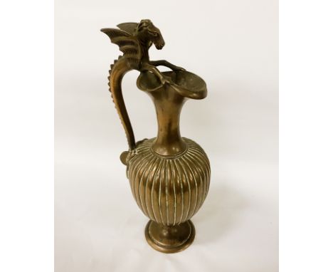 ANTIQUE ITALIAN GRAND TOUR NEOCLASSICAL PATINATED BRONZE EWER PITCHER - ANGELI &amp; FILS - NAPLES 1904