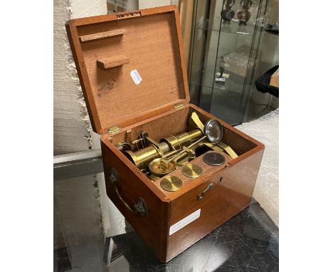 EARLY NEWTON &amp; CO CASED MICROSCOPE